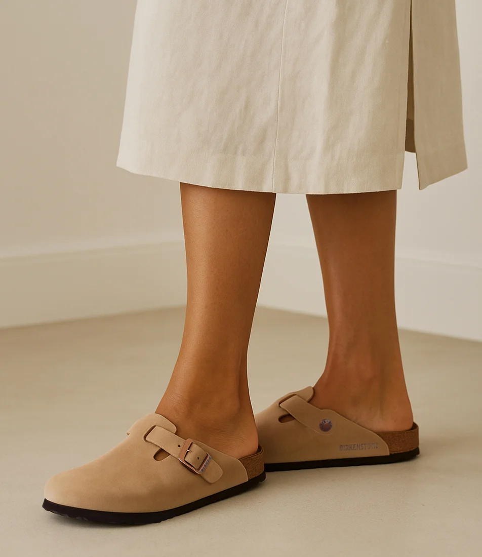 Boston Tobacco Brown Oiled Leather Clogs