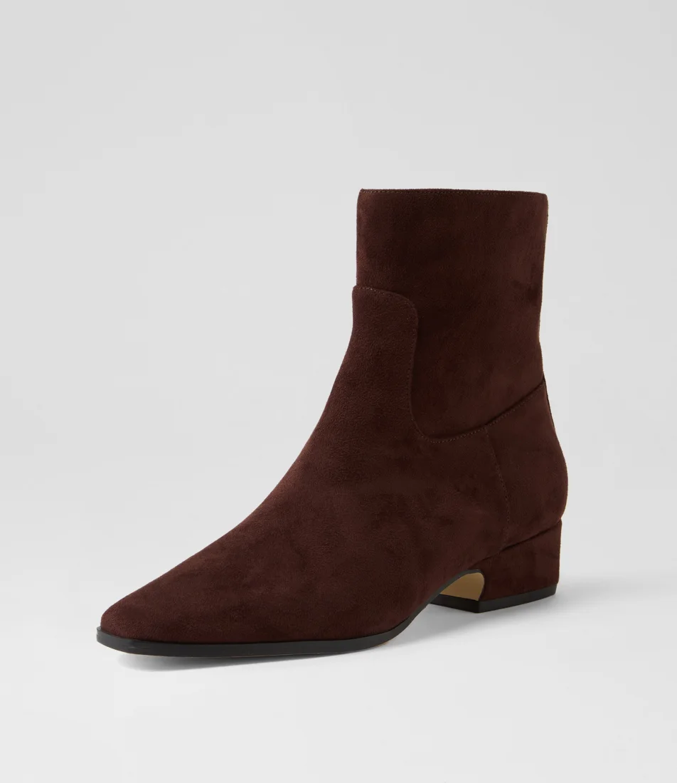 Laural Brown Microsuede Ankle Boots