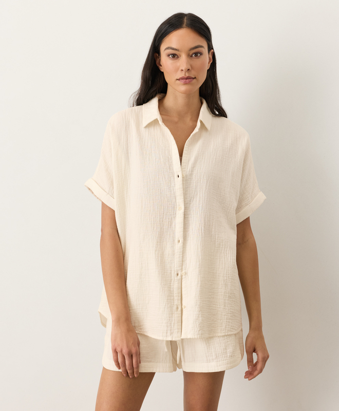 Organic Coastal Double Gauze Oversized Shirt