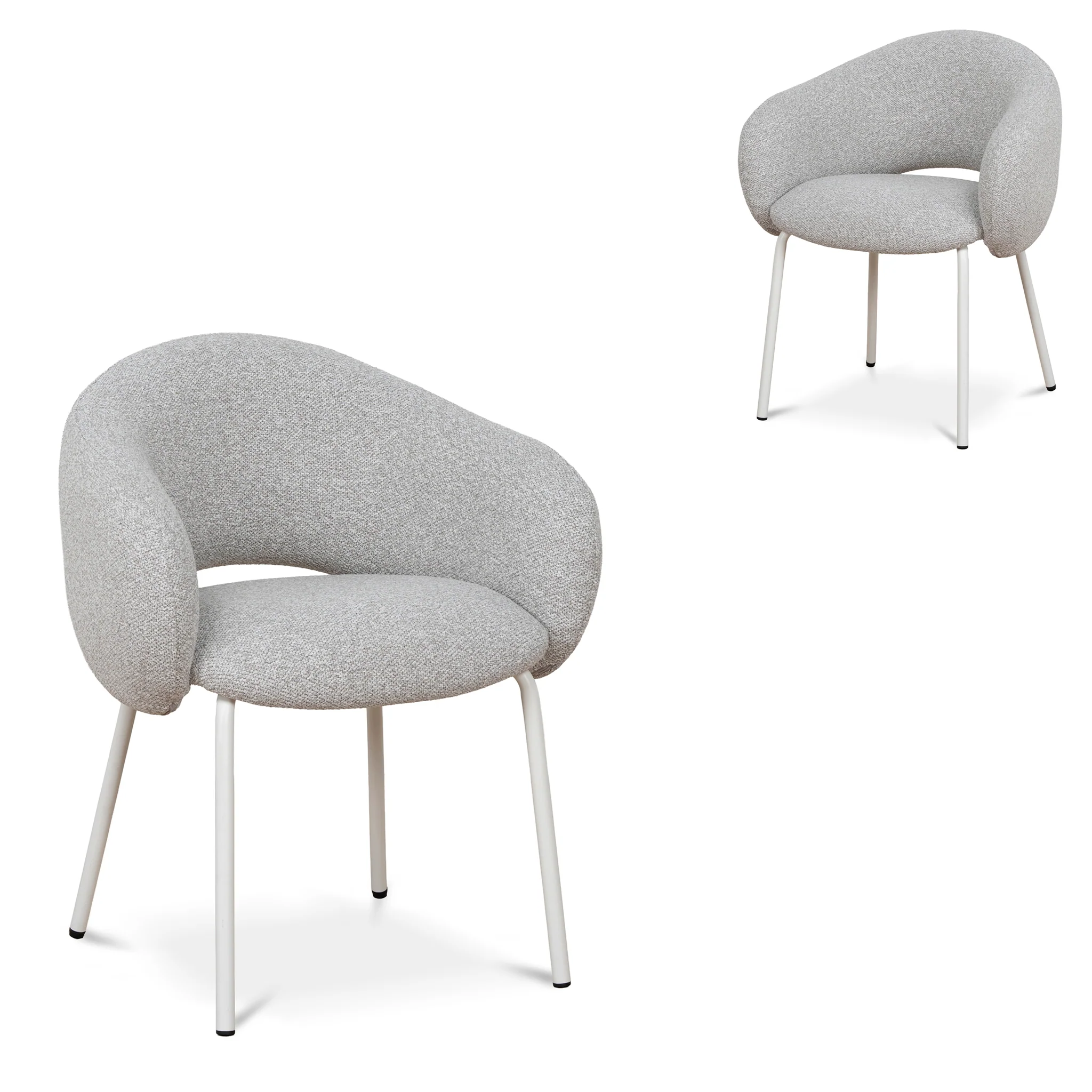 Set of 2 - Sora White Dining Chair - Clay Grey
