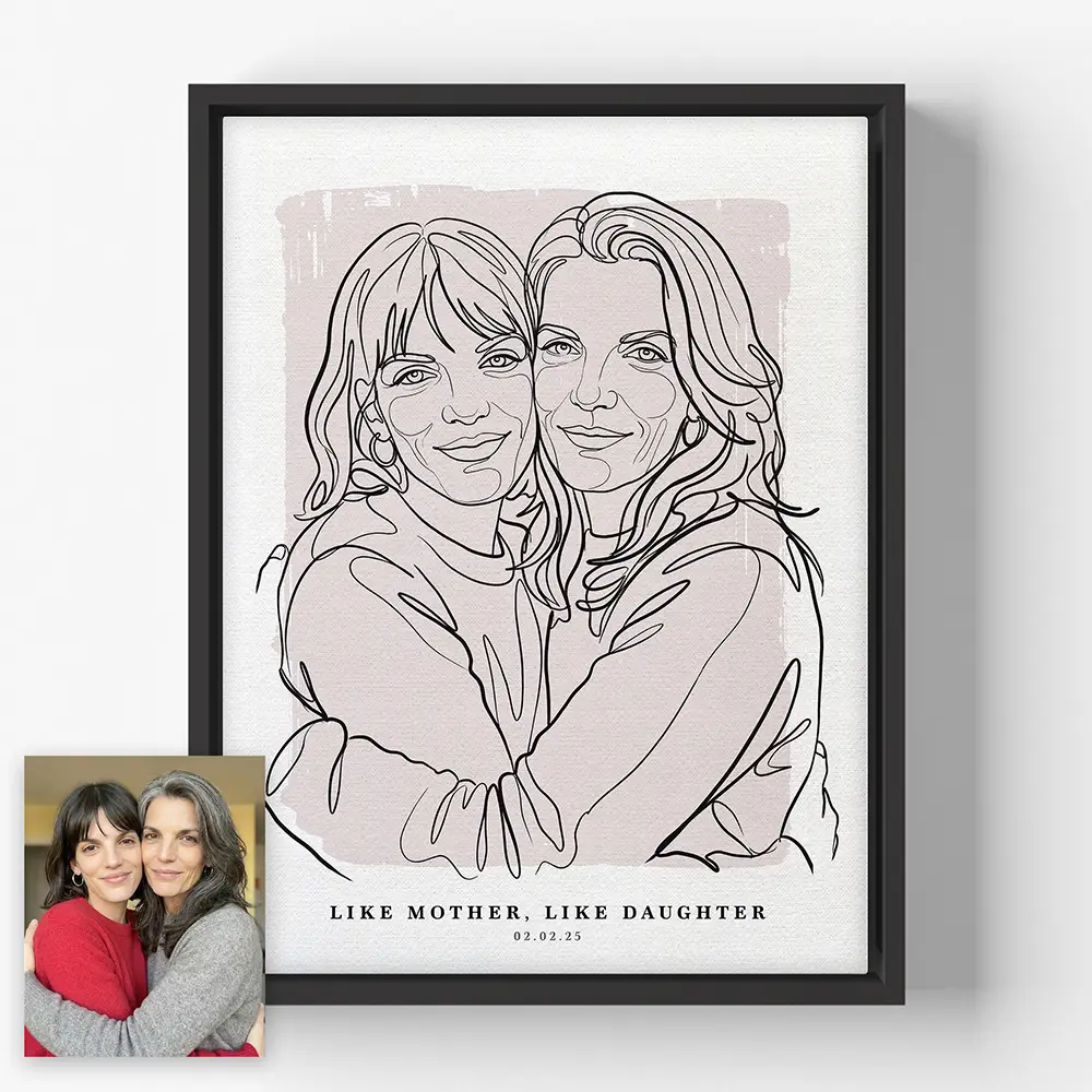 Forever in Lines - Custom Portrait Canvas