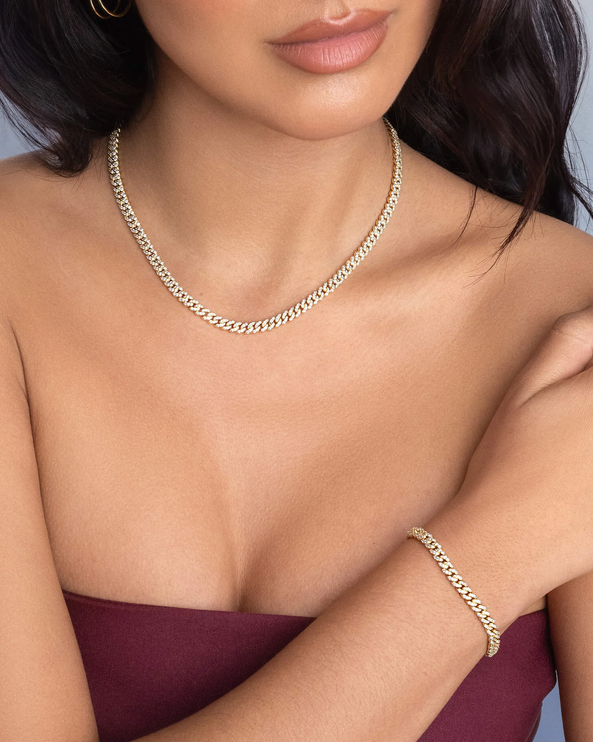 Women's Iced Out Cuban Set 5mm
